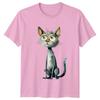 Funny Whimsical Grey Cat Illustration TShirt Art Gift For Him And Her