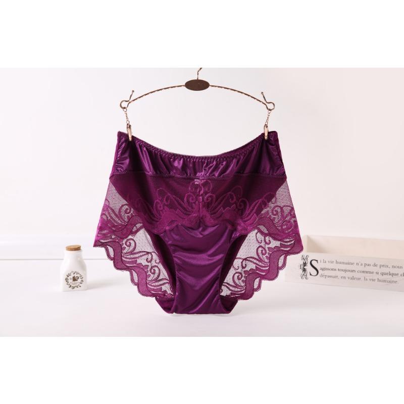 Hoher Slip mit Taille, Übergröße, Dessous, Unterwäsche für Damen, Unterwäsche, modale Spitze, rotes Höschen