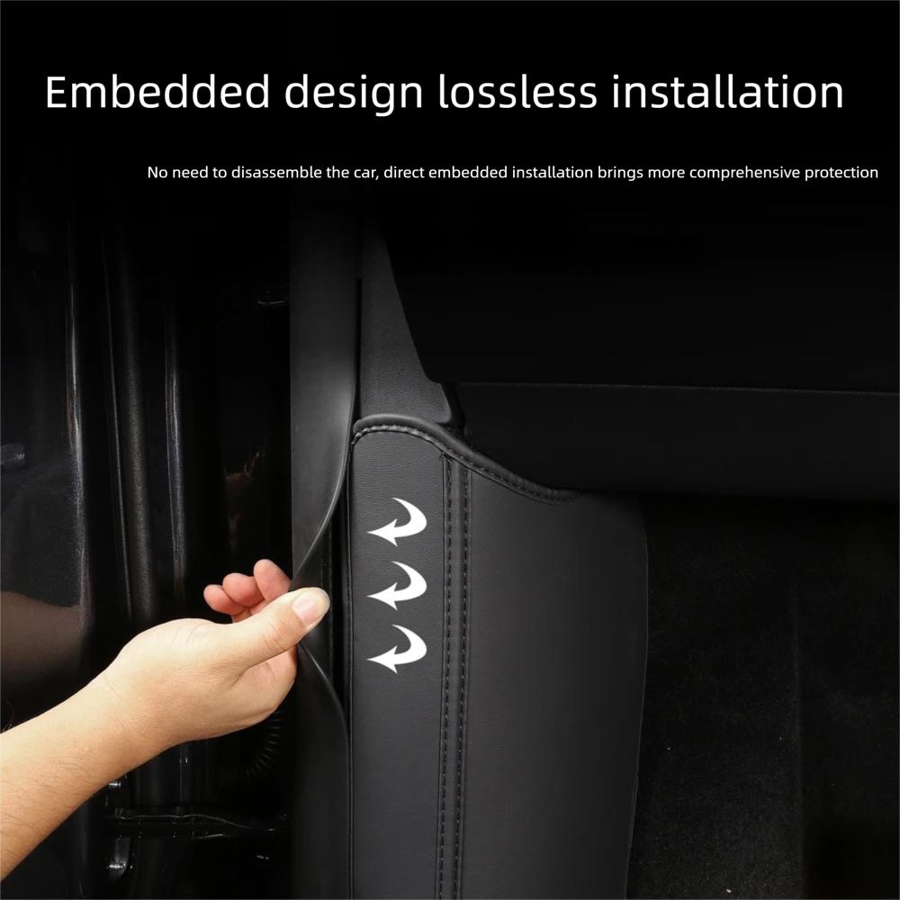 New Tesla Model 3 Highland Model Y Juniper Leather Anti-Kick Pad White Interior Accessories Scratch Guard Non-Damage Installatio