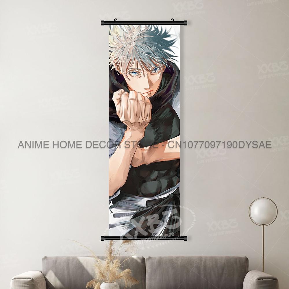Jujutsu Kaisen Canvas Print Rol Afbeelding Gojo Satoru Muurkunst Hangend Schilderij Hittebloedige Anime Poster Woondecoratie (as the picture,25x75cm(10x30inch))