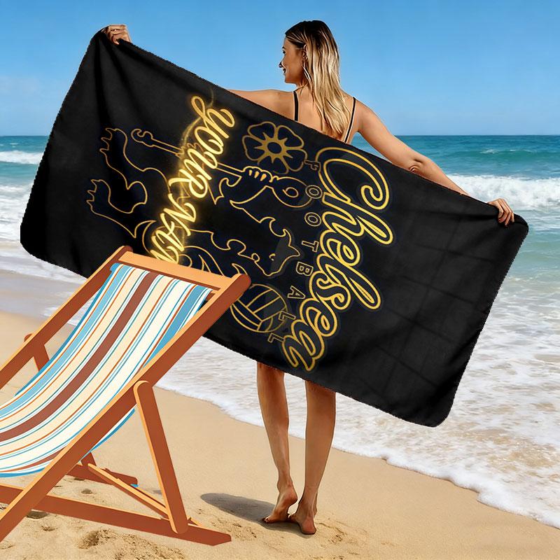 Custom Chelsea Print Beach Towel, Large Soft Quick Dry Towel for Beach Camping Swimming