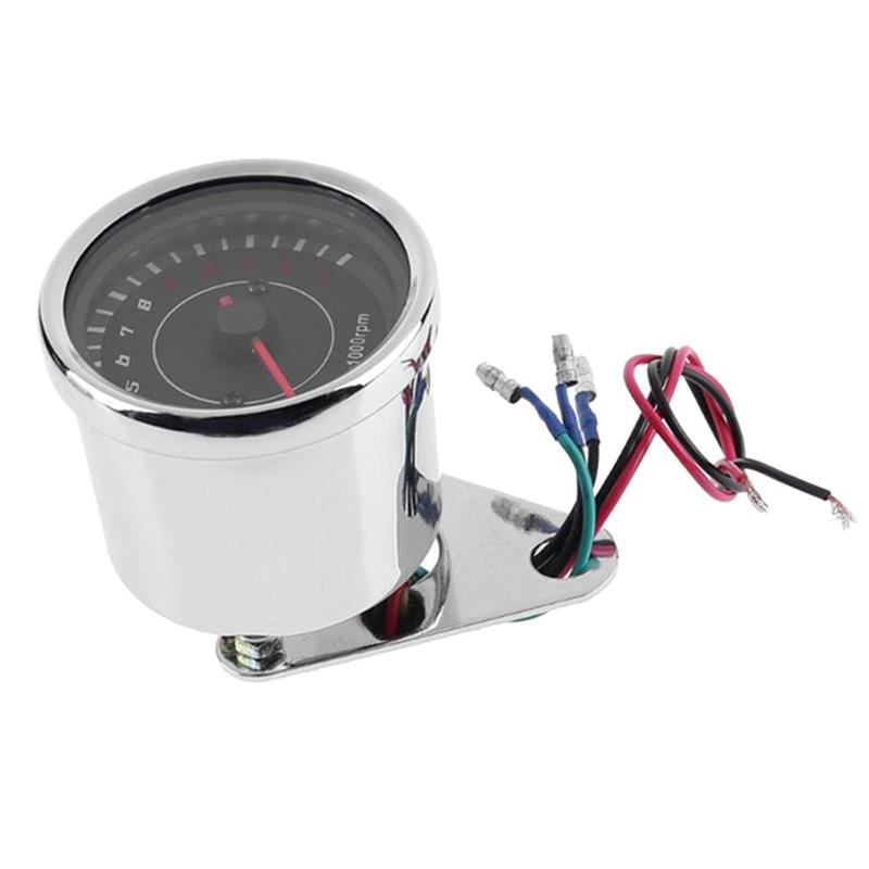 Universal Motorcycle Tachometer RPM Gauge with LED Backlight Light 12V