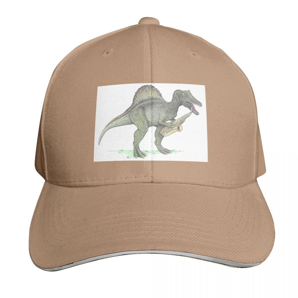 Spinosaurus with Alto Sax Baseball Cap derby hat Unisexs big size hat Hat Beach summer Unisex Womens