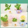 Adorable Plush Cactus Potted Plant Decorative Toy With Soft Short Plush And Colorful Flowers