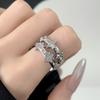 Cold Wind Tetragonal Star Ring Female Niche Design Gam Tide Jewelry Personalized Fashion Couple Ring High Sense