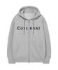 COVERNAT Authentic Logo Zip-Up Hoodie Melange Gray