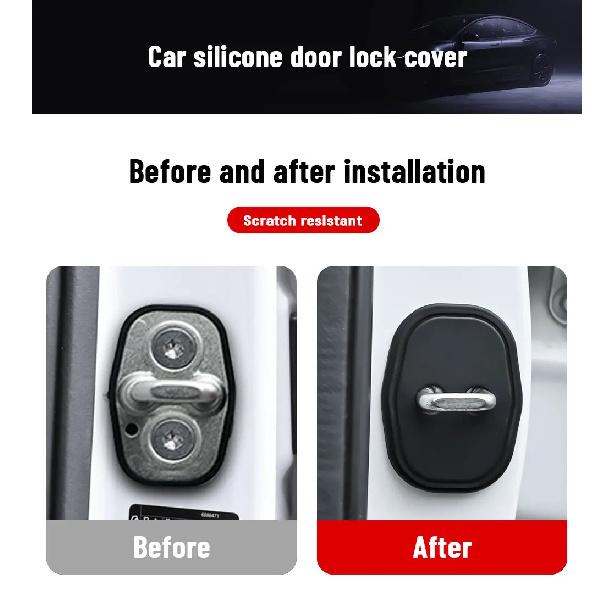 For OPEL Crossland 2017-2021 Car Decorat Protecte Door Lock Cover Decoration Accessories Silicone Mute Damping Cushion