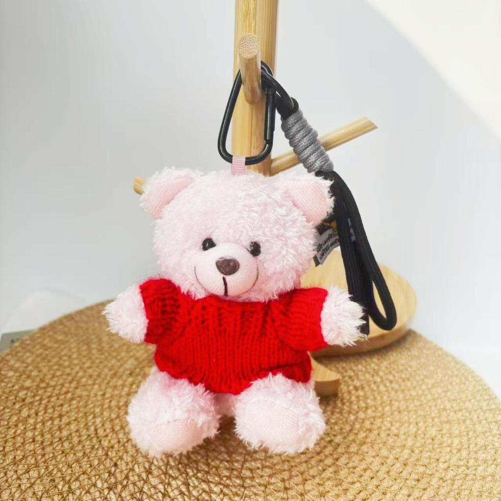 Wearable Teddy Bear Keychain Pendant – Plush Toy Gift for Graduation Season with Logo Print
