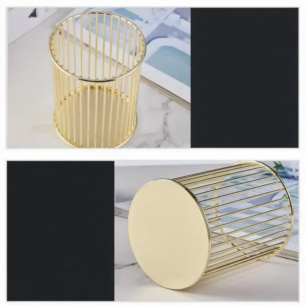 Metal high-end desktop storage pen holder, student office desk storage pen holder
