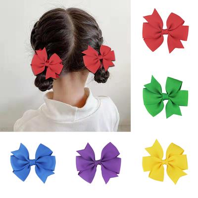 2pcs 3 Inch Hair Bows for Girls Grosgrain Ribbon Toddler Hair Accessories with Alligator Clip Bow for Toddler Girls Baby