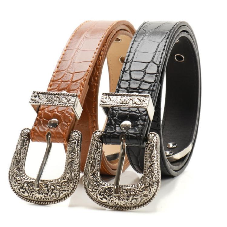 Natural Women's Timeless Belt Contemporary Themed PU Leather Strap Metal Hardware For Stylish Looks