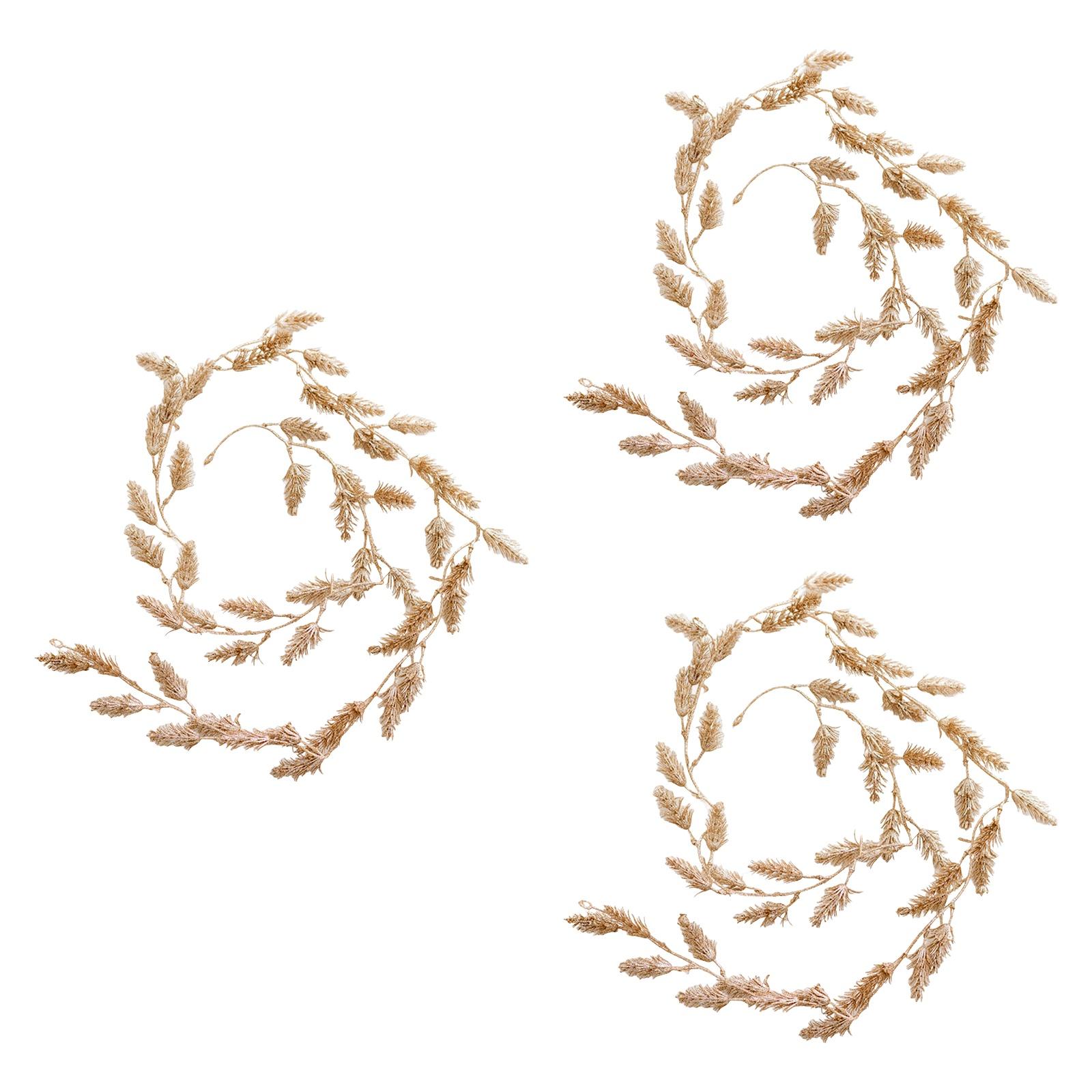 3 Pieces Christmas Faux Rattan Strands Artificial Vine Leaves Autumn Decoration Artificial Fall Garland for Doorway Christmas