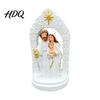 Holy Family Christmas Decor Religious Figurine Resin Sculpture of Mary Joseph & Tabletop Figurine Baby Jesus Hand-Painted Christian for Home,