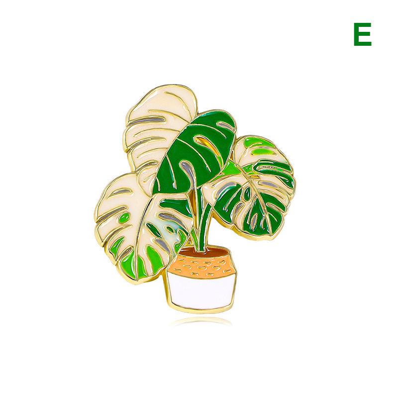 Green Flower Plant Enamel Pins Metal Brooches Decor For Backpacks Badge Jewelry Jeans Label Accessories Diy Gift