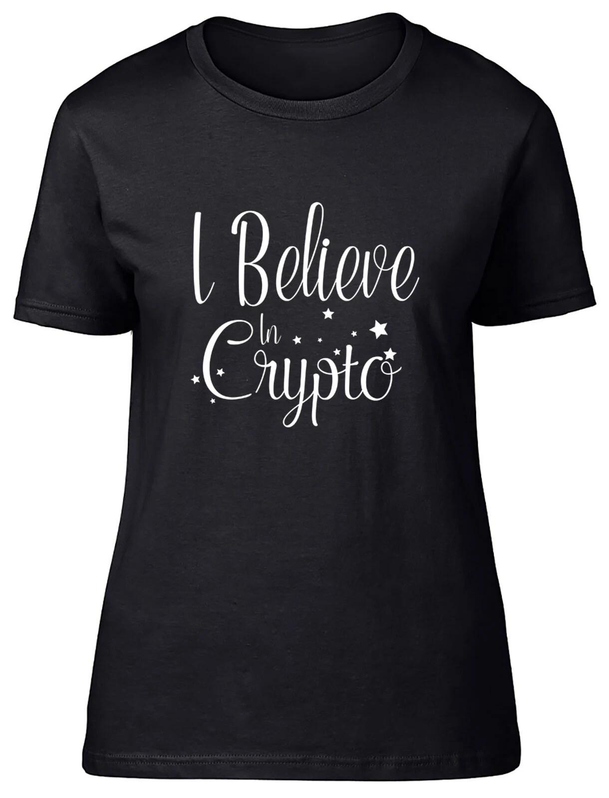 I Believe in Crypto Fitted Womens Ladies T Shirt XXXL