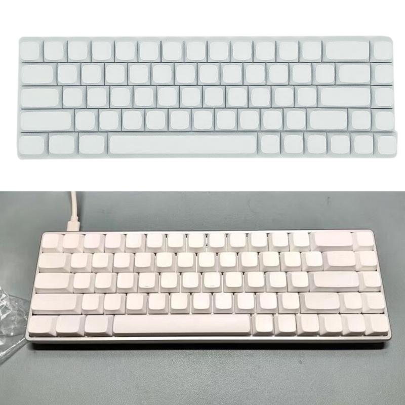 PBT-Tastenkappen, 68 Tasten, minimalistisches weißes Blanko-Tastenkappen-Sublimations-Tastenkappen für AK680 RK68 DK68 Tastaturlayouts
