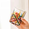 1pc Italian Stained Glass Embossed Color Drinking Cup Coffee Mug Sparkling Glitter Whiskey Glass For Various Drinks And Wine