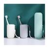 Portable Toothbrush and Toothpaste Storage Box Home Bathroom Accessory Mouthwash Cup Storage Simple Vertical Stripe Wash Cup