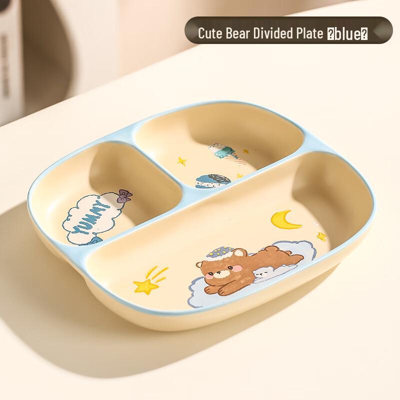 Children s Cartoon Bear Divided Ceramic Plate