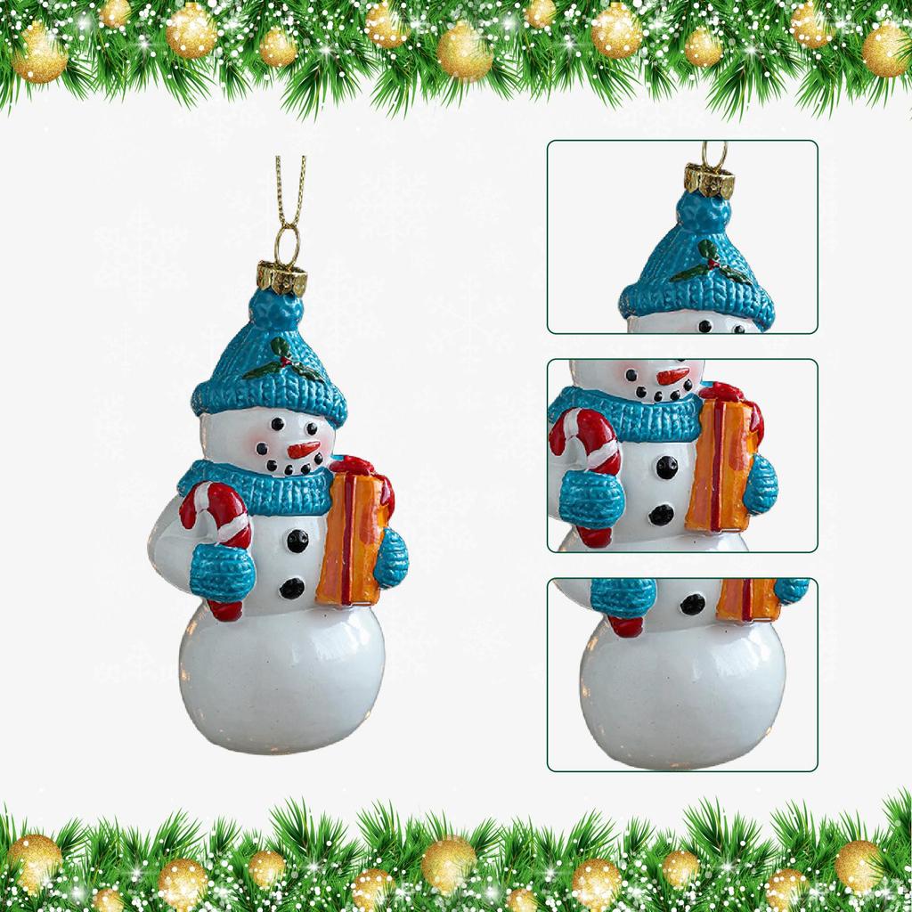 Christmas Snowman Ornament Pendant Home Decor Indoor Photo Prop with Rope for Window Farmhouse Office Fireplace Door Frame