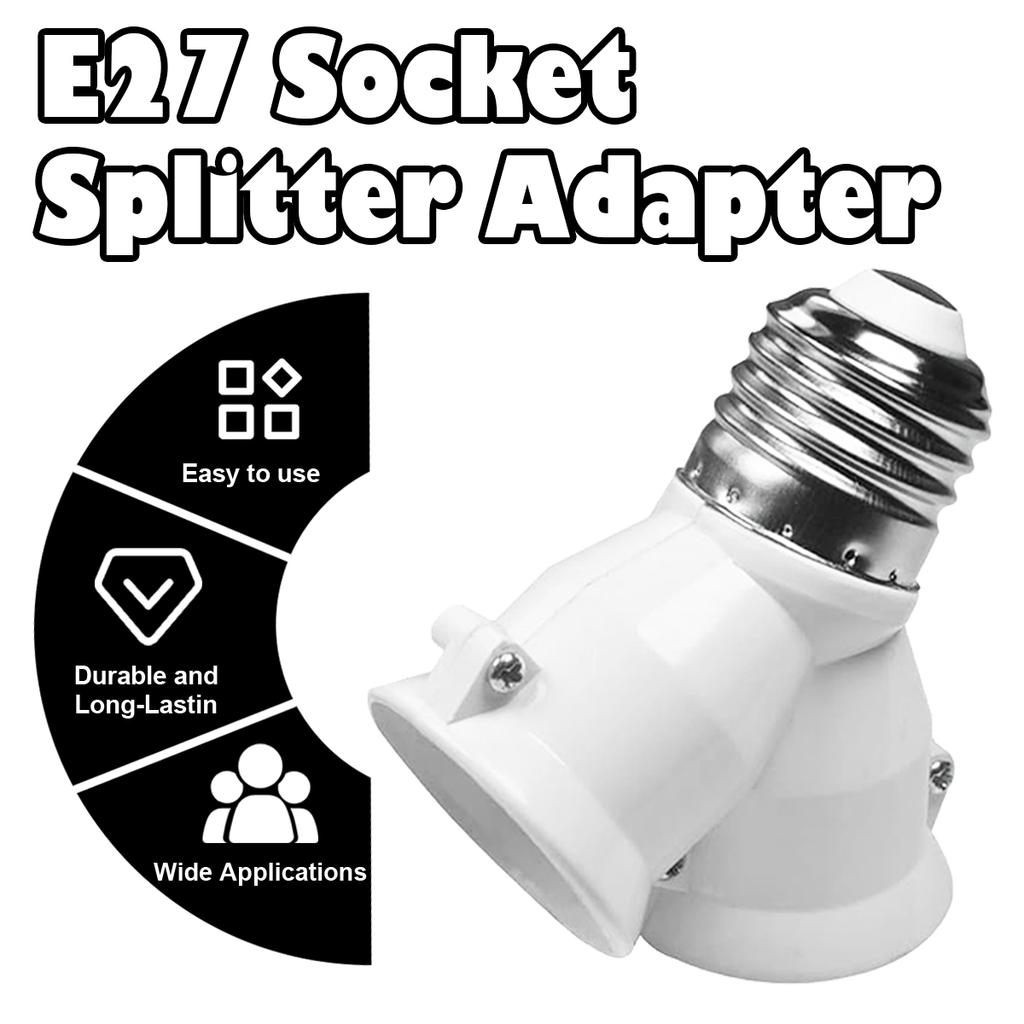 Schraube E27 LED Sockel Licht Lampe Glühbirnenfassung E27 Zu 2-E27 Splitter Adapter Lampenfassung Sockel Glühbirnenhalter Beleuchtungszubehör