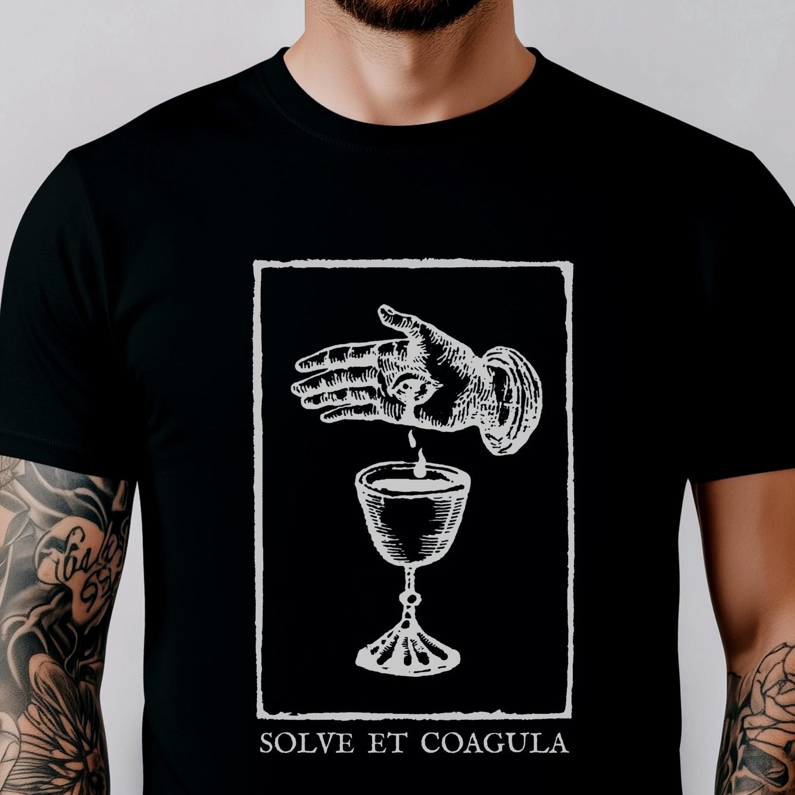 Solve Et Coagula Shirt Occult Alchemy T-Shirt | Hermetic Esoteric Tee Goth Clothing Unisex Occult Shirt Plus Size Light Design S
