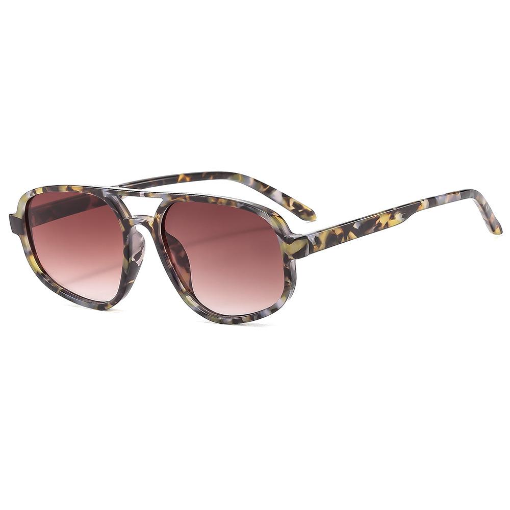Double Beam Pilot Sunglasses Men'S Uv Protection Glasses Trendy Sunglasses Women