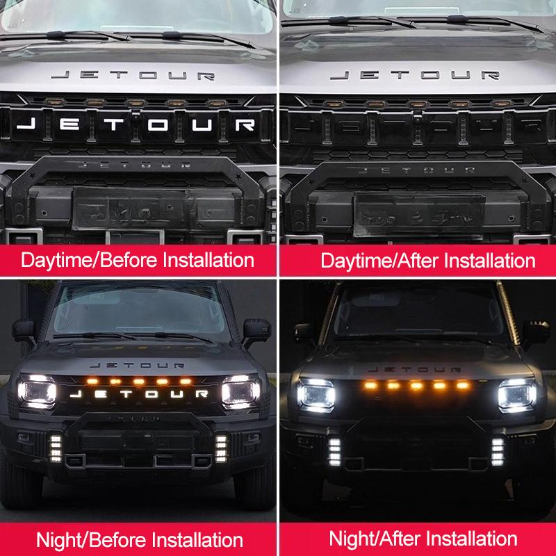 For Jetour T2 i-DM Ich - X K3 Car Emblem Blackout Sticker Grille Light Letter Badge Black Warrior Matte Black Emblem Accessories
