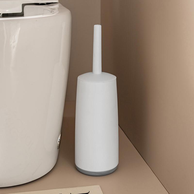 1 Set Soft Bristle Plastic Toilet Cleaning Brush Splash Proof Handle Toilet Brush With Base Bathroom Toilet Cleaning Tools