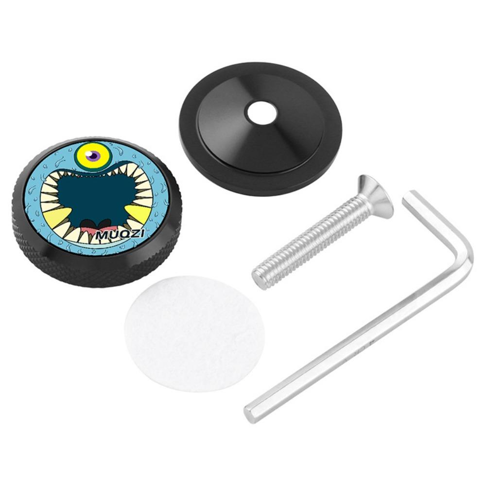 1 Set Halloween Style Bicycle Stem Cap Waterproof with Screws&Hexagonal Wrench Bike Bowl Sealed Cap Aluminum Alloy Durable