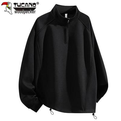 Men's Half-Zip Stand Collar Pullover Sweatshirt