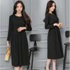 Rochie Midi de Damă Culoare Solidă cu Mânecă Lungă, Croială Slim Fit, Stil Hepburn, Linie A, pentru Petrecere, Casual