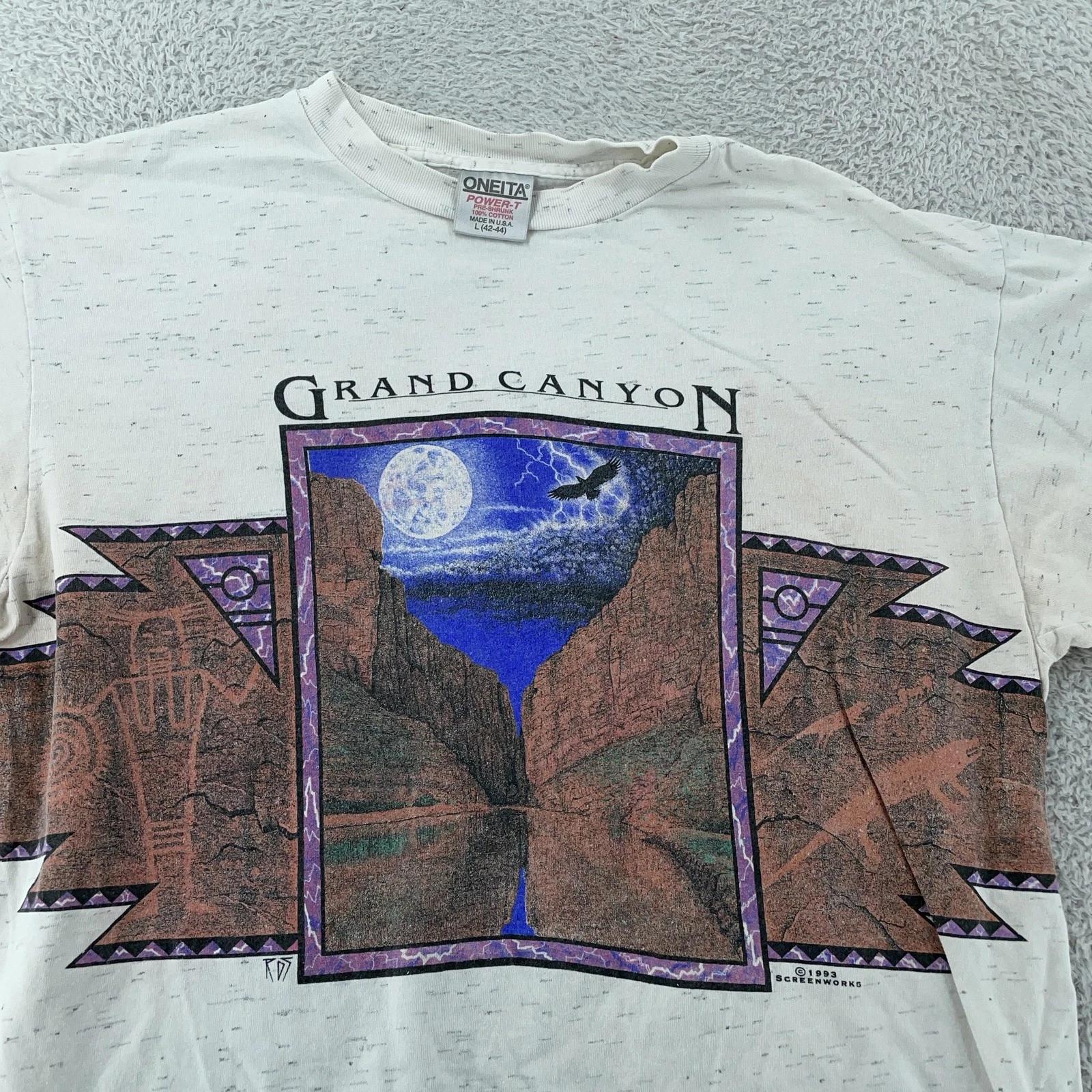 

Vintage Grand Canyon Moon Thunder Double Sided T-Shirt Large Speckled USA 90s 2XL