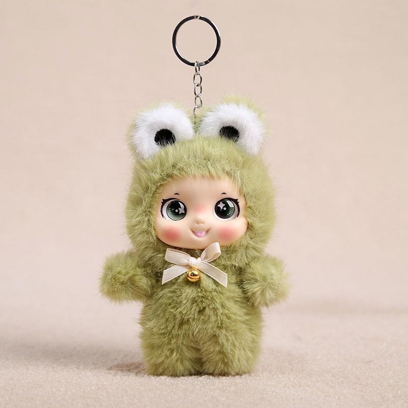 Kawaii Cute Animals Vinyl Face Plush Toy Animal Toy Pendant Dog Frog Rabbit Bear Sheep Gift For Animal Enthusiasts Kids Hang Bag