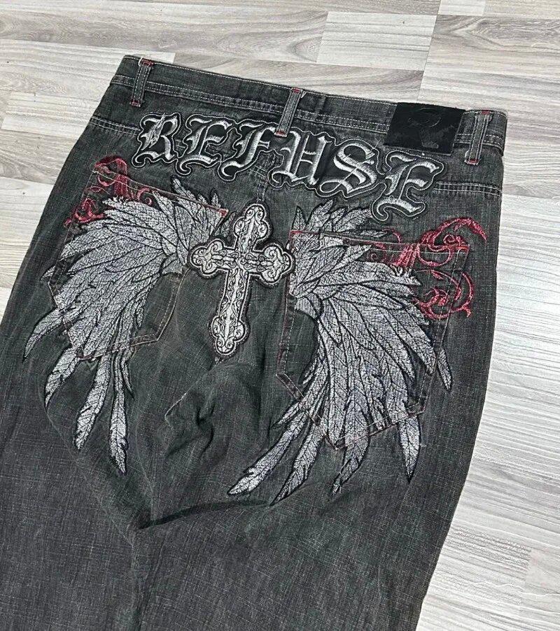 Bigboy Men's American Street Hip-Hop Print Casual Straight Jeans