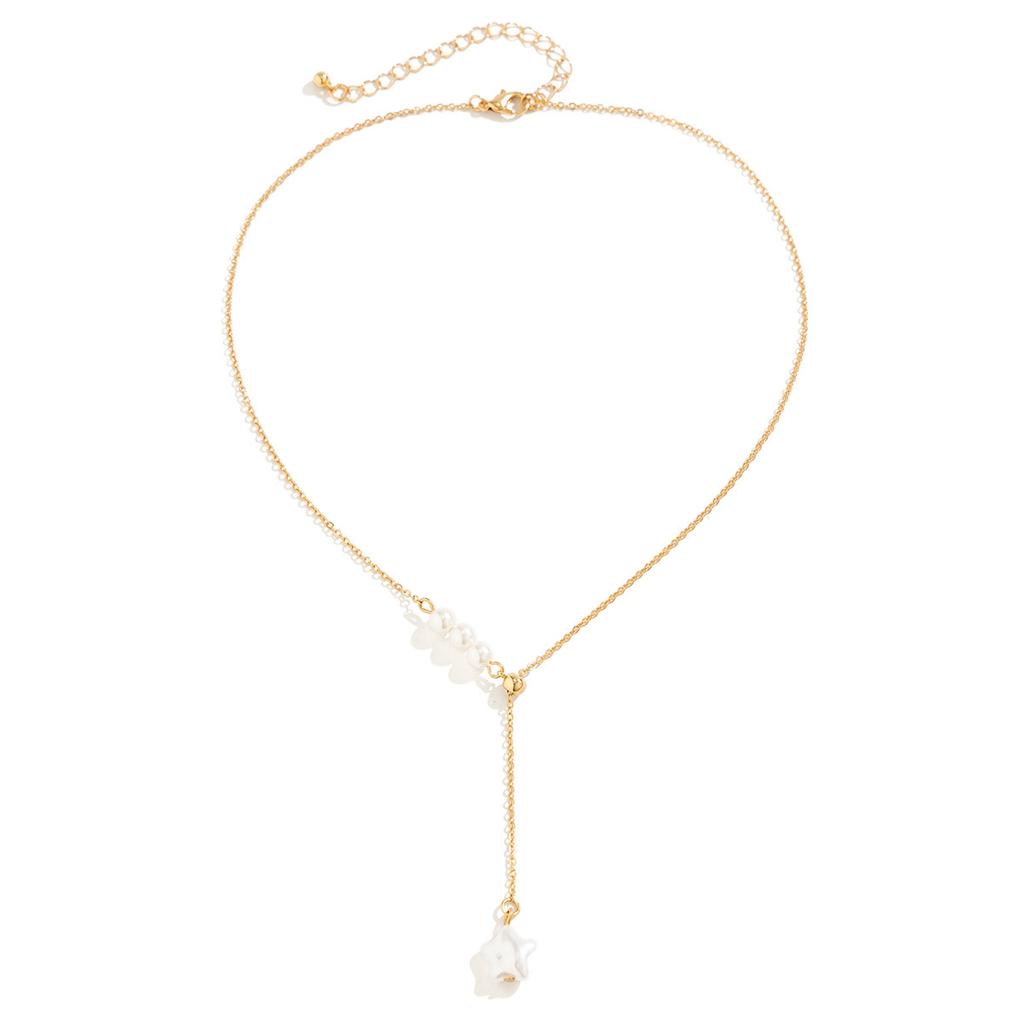 Cold Wind Design Pullable Necklace Necklace Pentagram Pearl Fringed Chain