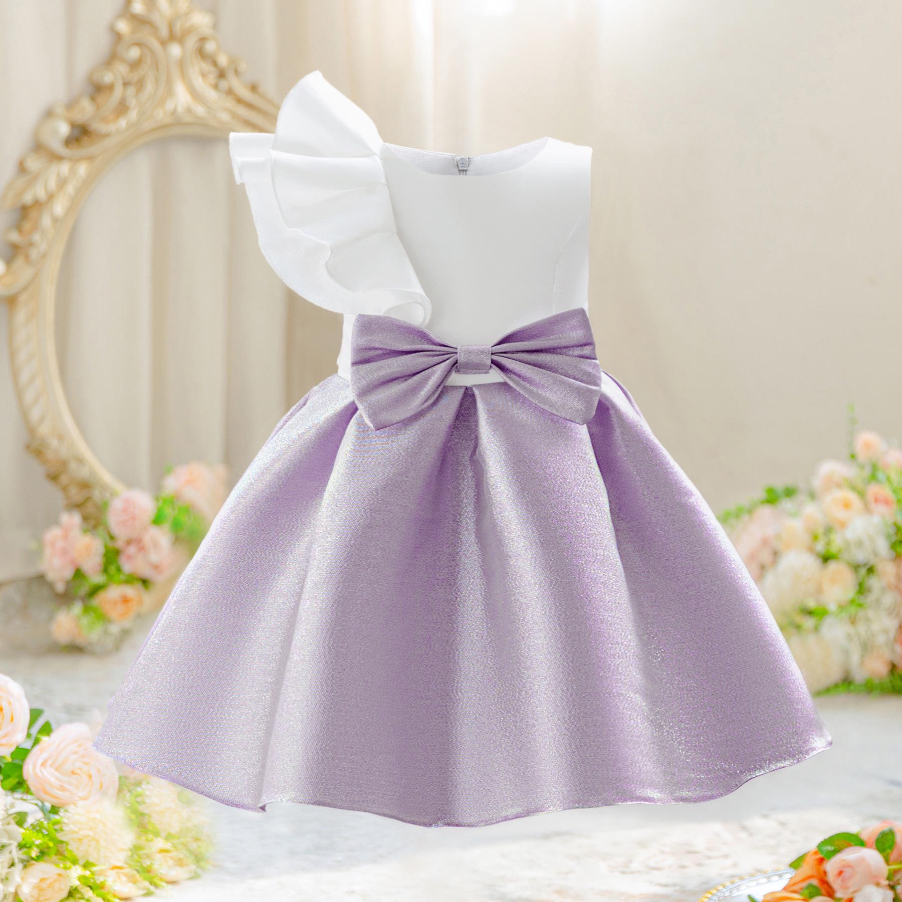 

Блестящая ткань Платье принцессы на Хэллоуин для девочек M светло-фиолетовый