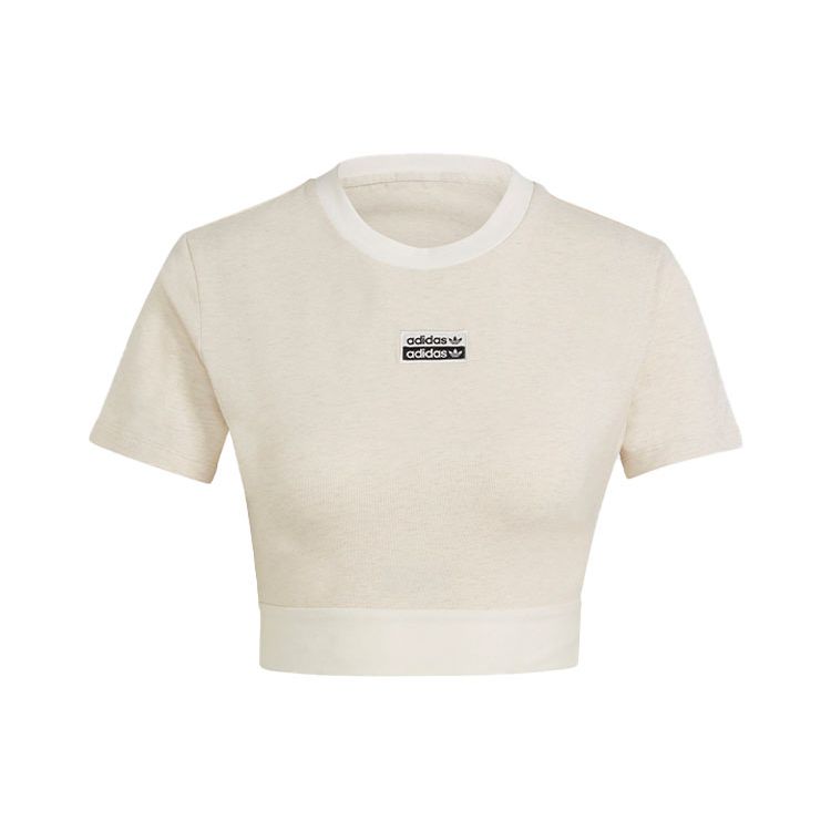 

Adidas Originals Trefoil Logo Embroidered Short Sleeve Sports T-Shirt Women Tops Han-Jade-White GN4346 32