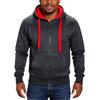 Men's Hooded Sweatshirt, Contrasting Color Sweatshirt, Sports  Zipper Casual Jacket