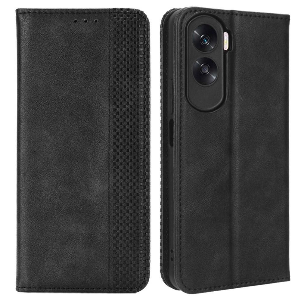 Stand Case for Honor 90 Lite 5G/X50i 5G Magnetic Shell Retro PU Leather Phone Wallet Flip Cover