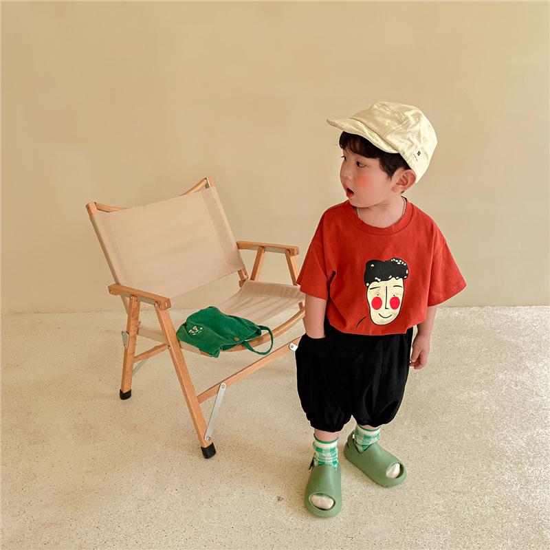 Jiaye Tongpin 2024 Kids' Summer Printed Short Sleeve T-Shirt - Fashionable and Cute Top for Boys and Girls