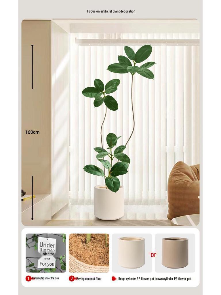 Luxurious Large Faux Green Plant Decoration for Indoor Use