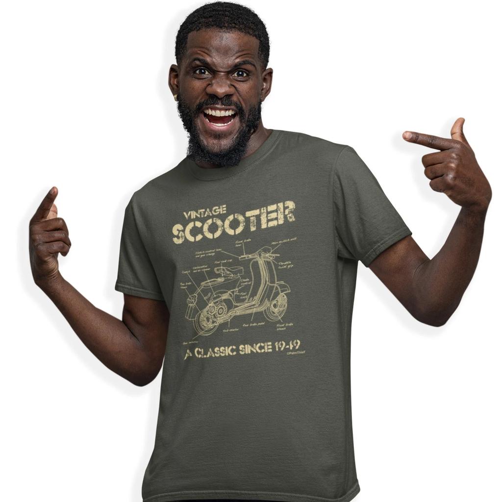 Vintage Scooter T-Shirt A Classic Since 1949 Blueprints Birthday Gift
