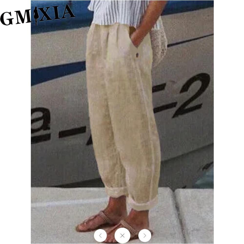 GMXIA 8 Color Women's Fashion Casual Solid Color Print Pants & Capris Trousers