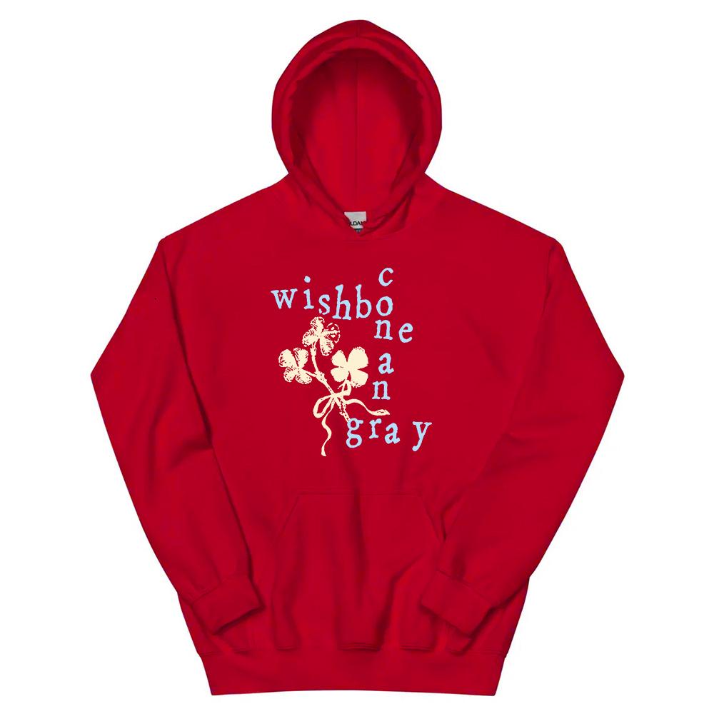 CONAN GRAY RED RIBBON WISHBONE HOODIE Winter Fleece Hooded Sweatshirts Graphic Men Women Clothing Fashion Hoodies