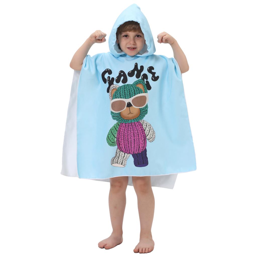 Prinzessin Dinosaurier Kinder Kapuzenbadetuch Mikrofaser Jungen Mädchen Strandtücher Meer Surfen Schnelltrocknend Surfponcho Bademantel Kind Anime