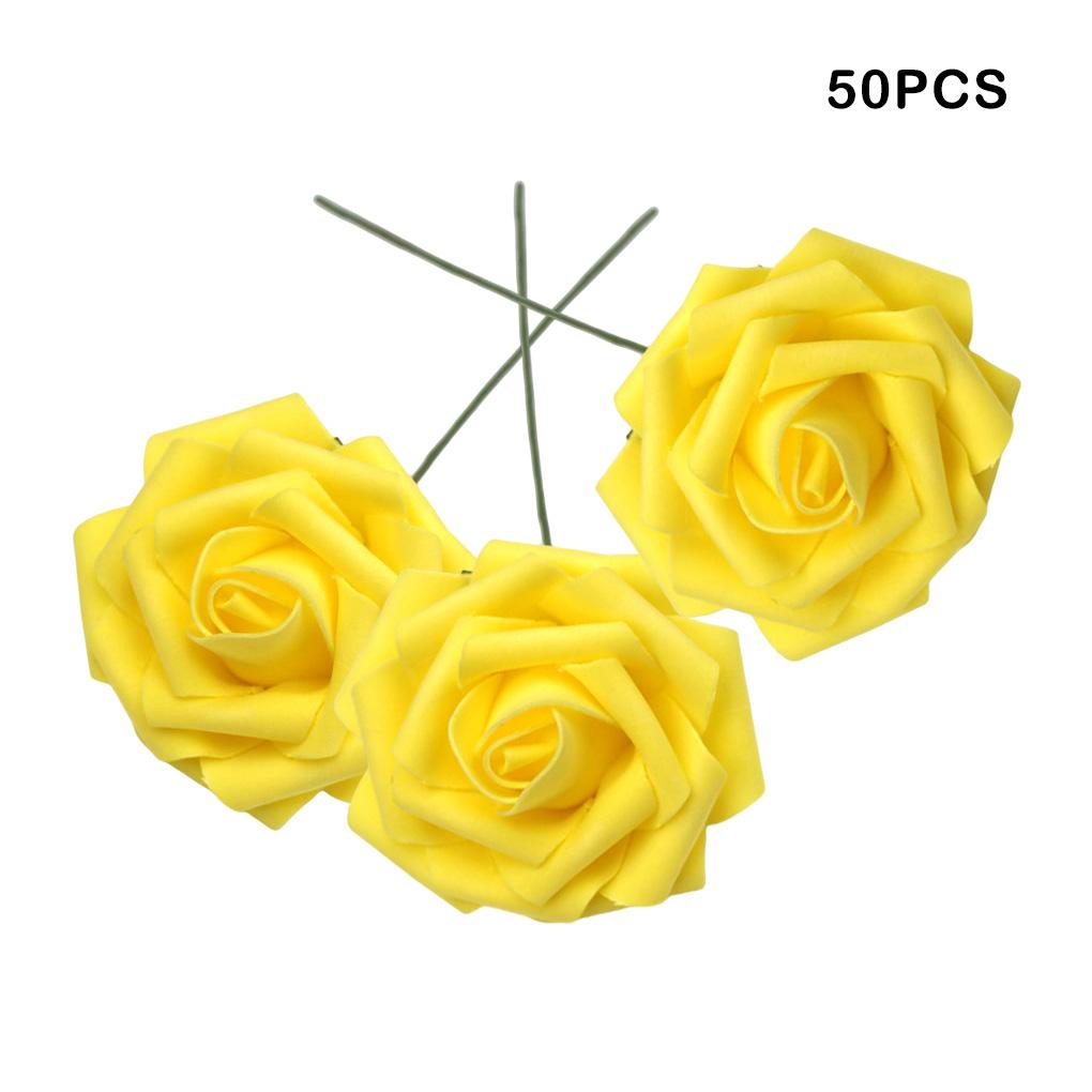 50 kusů Domácí kancelář Hotel Přenosné Realistické Umělé květiny Vnitřní Venkovní Svatba Opakovaně použitelné Simulační Růže