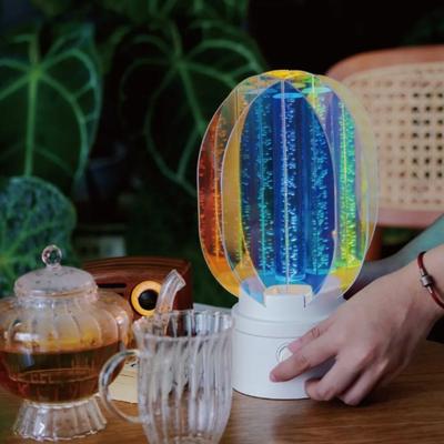 Dimmable Acrylic Nightstand Lamp Rechargeable Battery Plastic Aurora Table Lamp Portable 360 Rotation