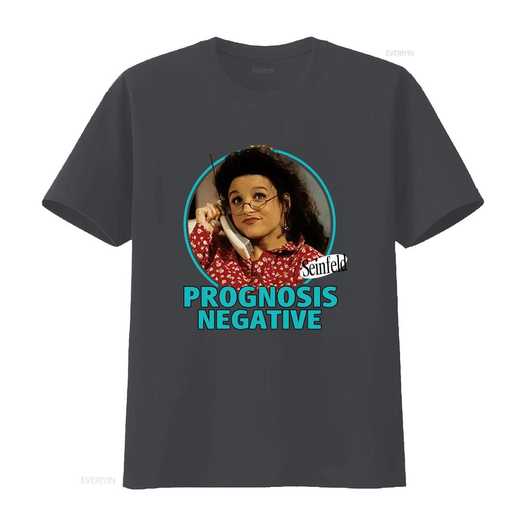 Seinfeld Elaine Prognosis Negative Mens Regular Fit T Shirt vintage Washed Stretched homme Unisex Slightly Soft