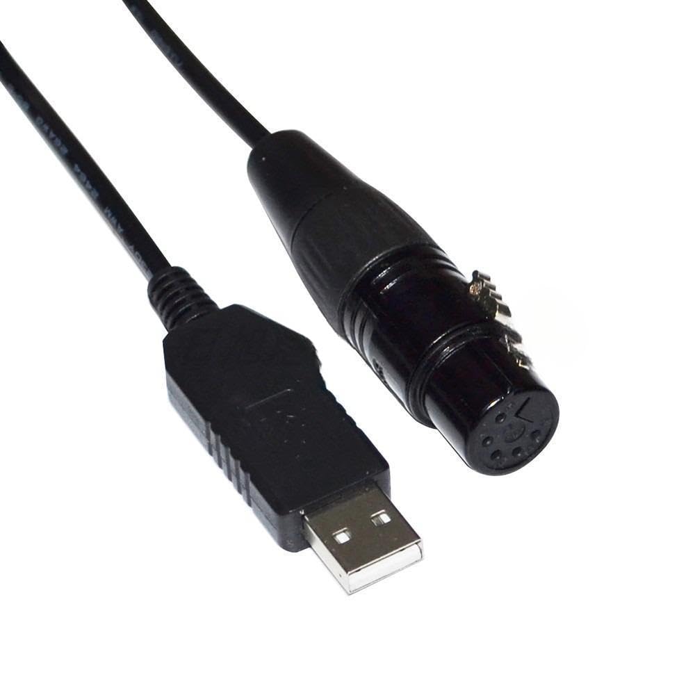 RIKYJIC FT232RL USB to RS485 DMX512 XLR 5-Pin Converter Cable for Freestyler Stage Lighting Controller (1.8 Meter)